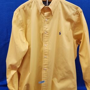 Ralph Lauren Men's Long Sleeve Yellow Button Down Shirt. Used. VG Condition.